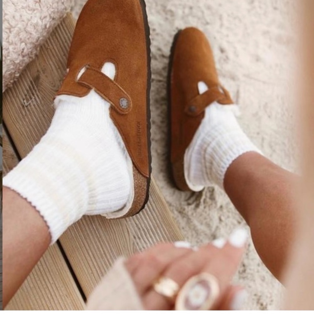 Birkenstocks Shearling Brown/Tan in original box